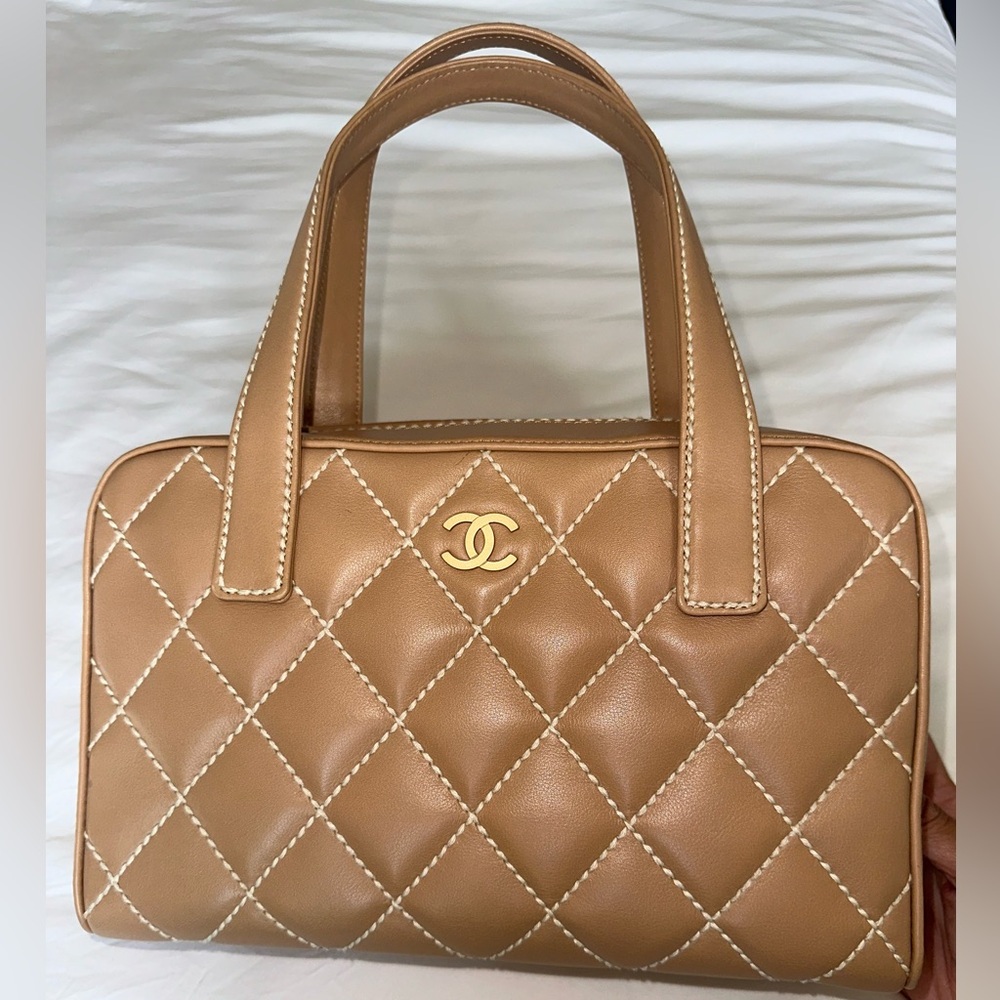 Chanel Vintage Wild Stitch Surpique Bowler Bag